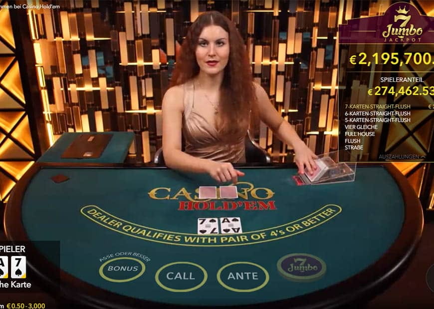 Three Card Poler im Live Casino im Internet