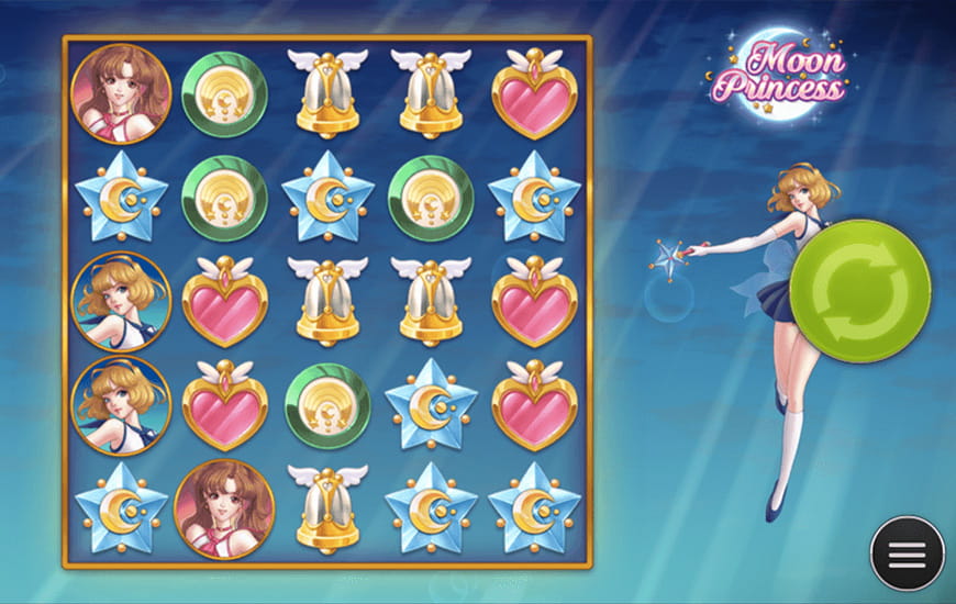 So sieht der Startbildschirm der mobilen Version von Moon Princess aus. 
