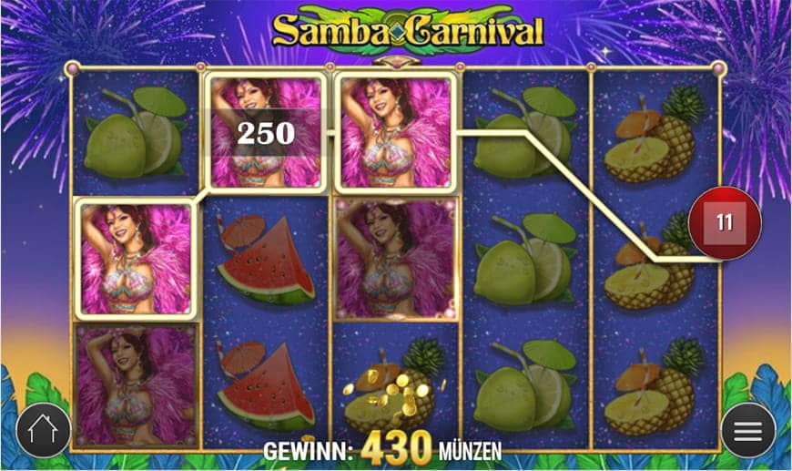 Hohe Gewinne bei dem Online Slot Samba Carnival