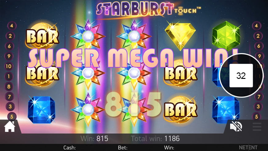 Das Automatenspiel Starburst gibt es auch als mobile Version.