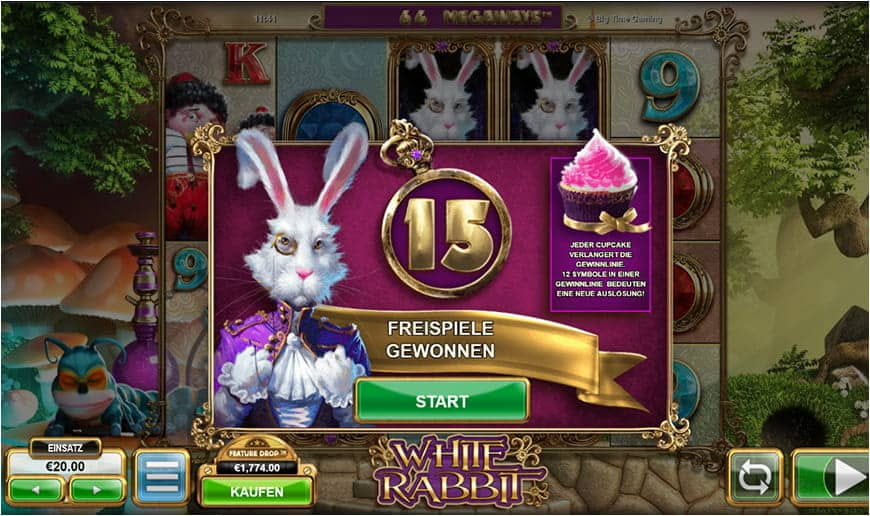 Die 15 Freirunden des White Rabbit Slots.