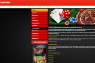 Eine Übersicht über die Spiele im Ladbrokes Casino.