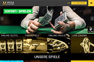 Webseite und Sofortspiel bei Mega Casino